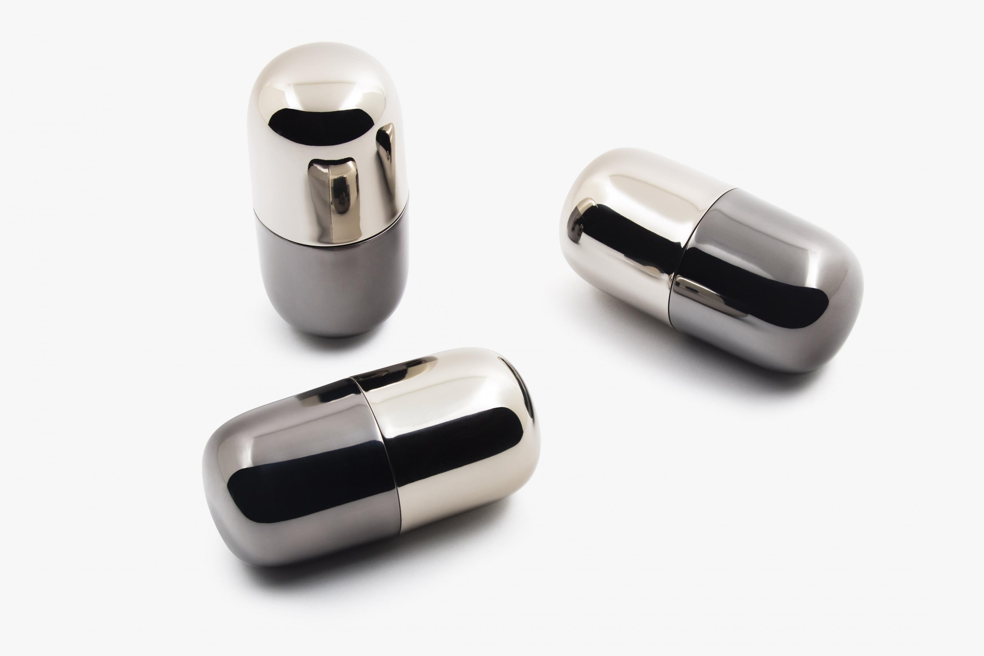 Post-Modern Capsula Nickel and Onyx by Decarvalho Atelier For Sale