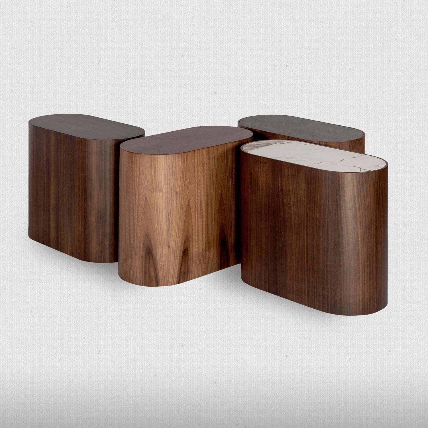 Table d'appoint Capsule en céramique et laque colorées sur mesure, lot de 2 Neuf - En vente à NEW YORK, NY