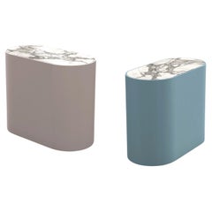 Tavolino Capsule in ceramica personalizzata e colori laccati, set da 2