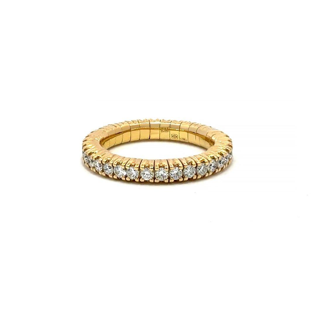 Capsule Soft Classic Diamond Yellow 18K Gold Ring for Her In New Condition For Sale In Genève, GE