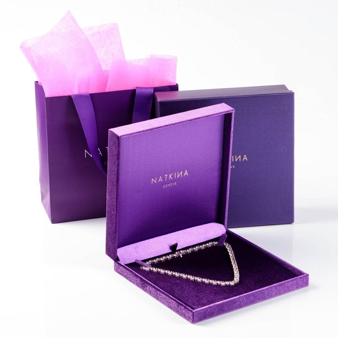 Taglio cuscino antico Collana Capsule Soft Diamond in oro 18K per lei/lui in vendita