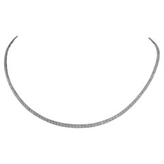 Capsule Soft Diamond Half Set 18K Gold Chocker Necklace for Her/Him