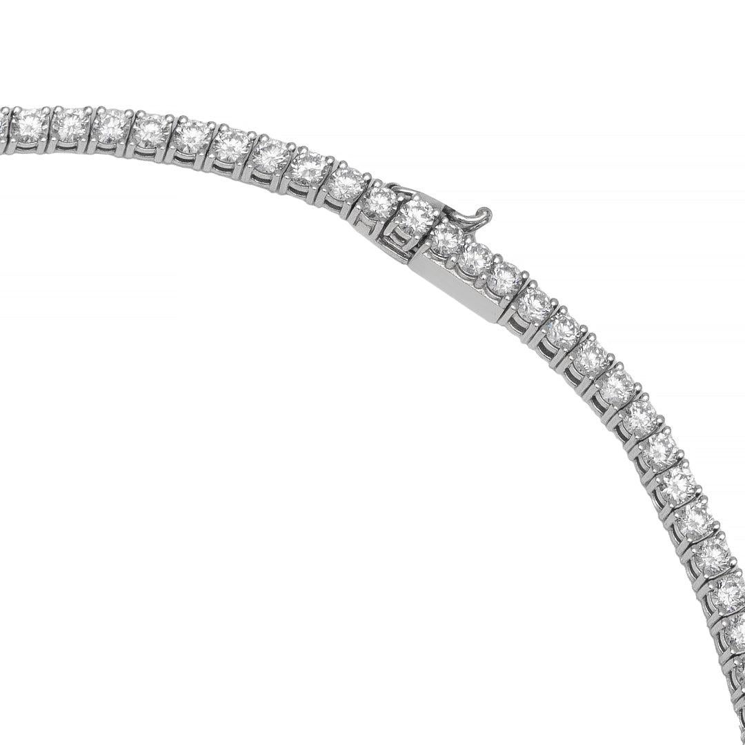 Taglio cuscino antico Collana Capsule Soft Diamond Tennis in oro 18 carati per lei/lui in vendita