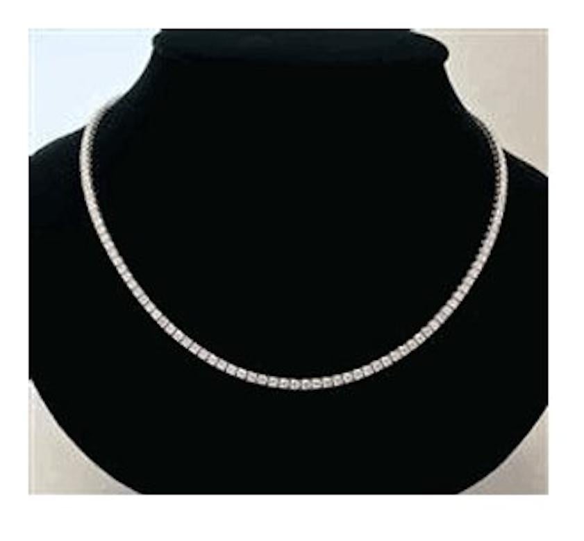 Capsule Soft Diamond Tennis 18K Gold Necklace for Her/Him In New Condition For Sale In Genève, GE