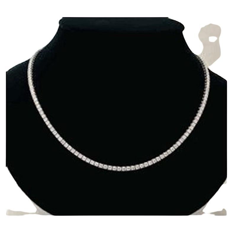 Capsule Soft Diamond Tennis 18K Gold Necklace for Her/Him For Sale