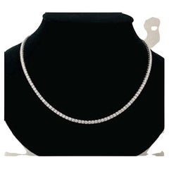Capsule Soft Diamond Tennis 18K Gold Necklace for Her/Him
