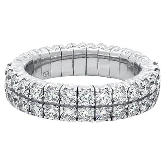 Capsule Soft Wide Diamond 18K Gold Ring For Sale