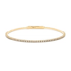 Capsule Solf Large Yellow Gold Diamond 18K Gold Bracelet for Her/Him