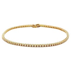 Capsule Thin Tennis Yellow 18K Gold Diamond Bracelet for Her