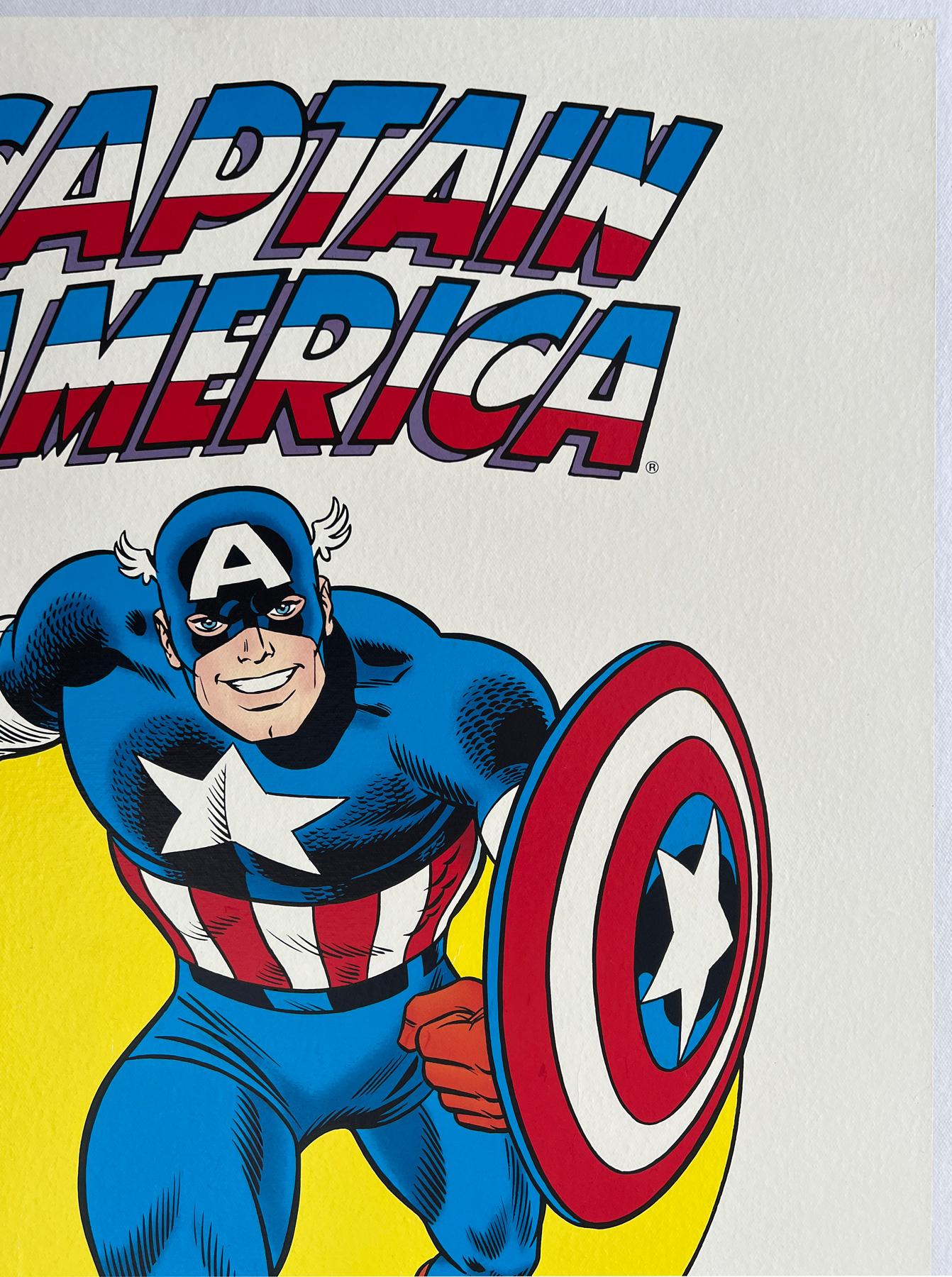 Affiche américaine vintage « Captain America » des années 1980 Bon état - En vente à Bath, Somerset