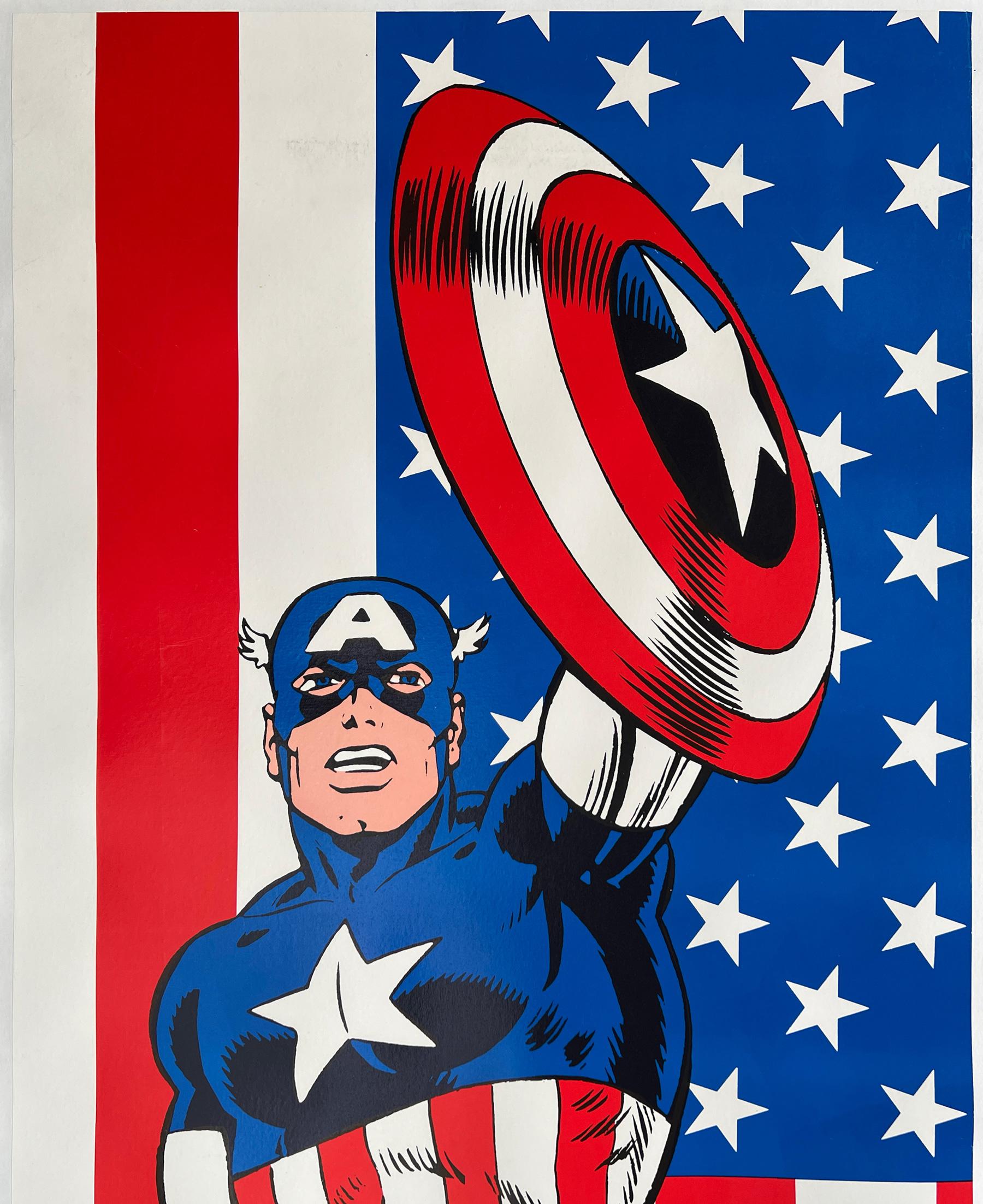 American Captain America 1991 Marvel Door Panel Poster For Sale