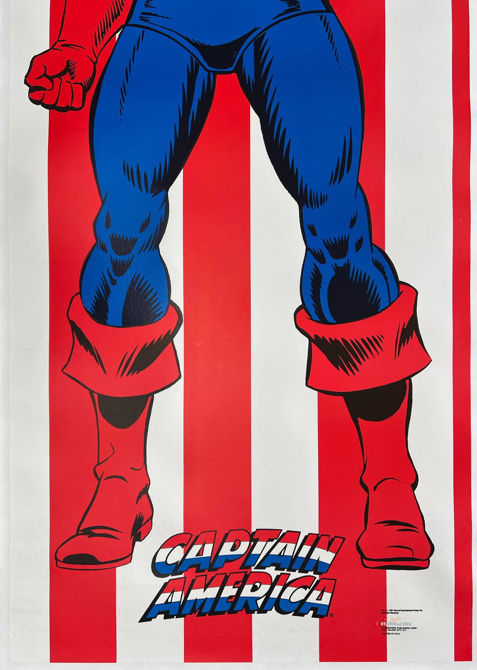 20th Century Captain America 1991 Marvel Door Panel Poster For Sale