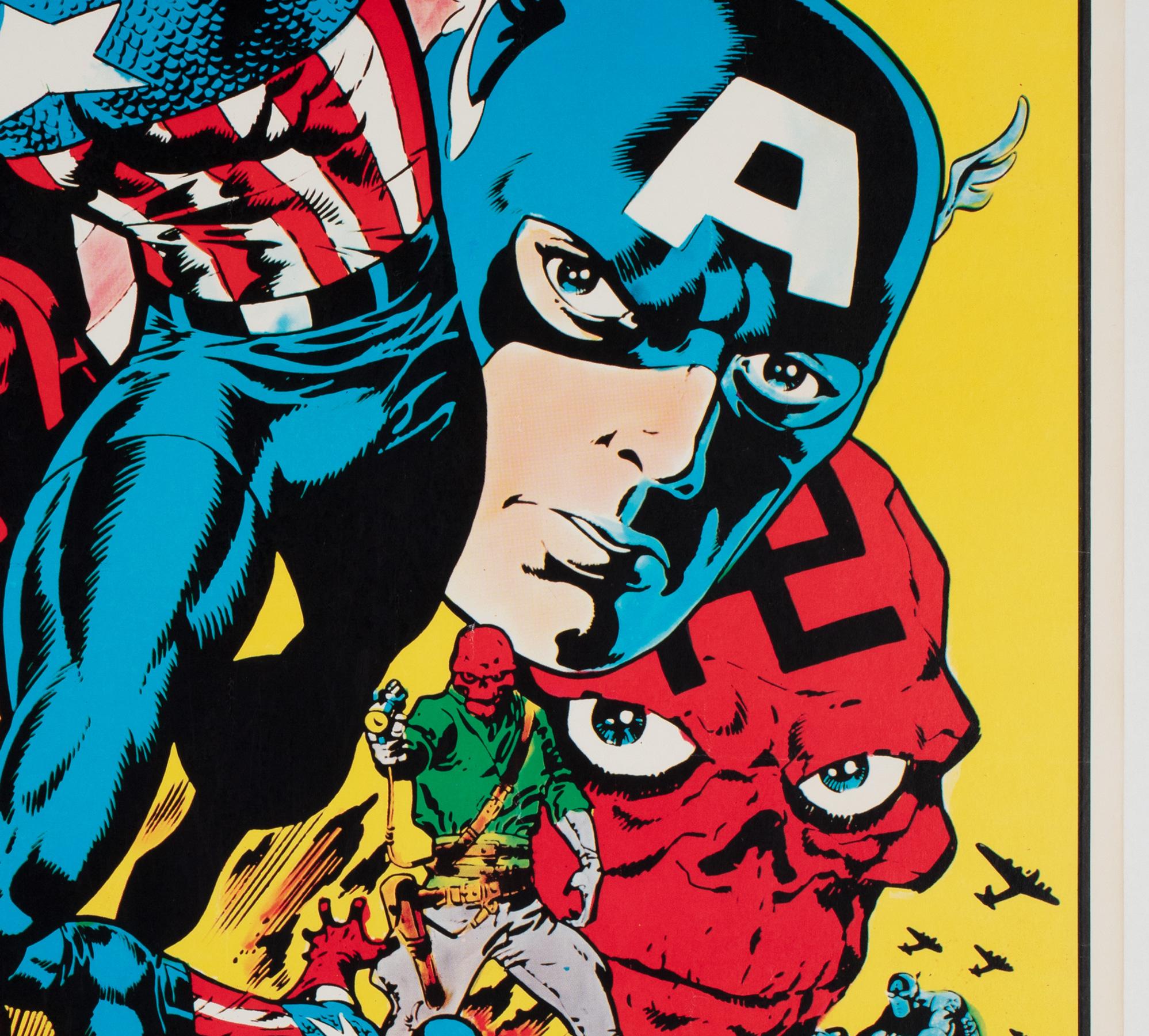 American Captain America Vintage 1970s US Poster, Steranko For Sale