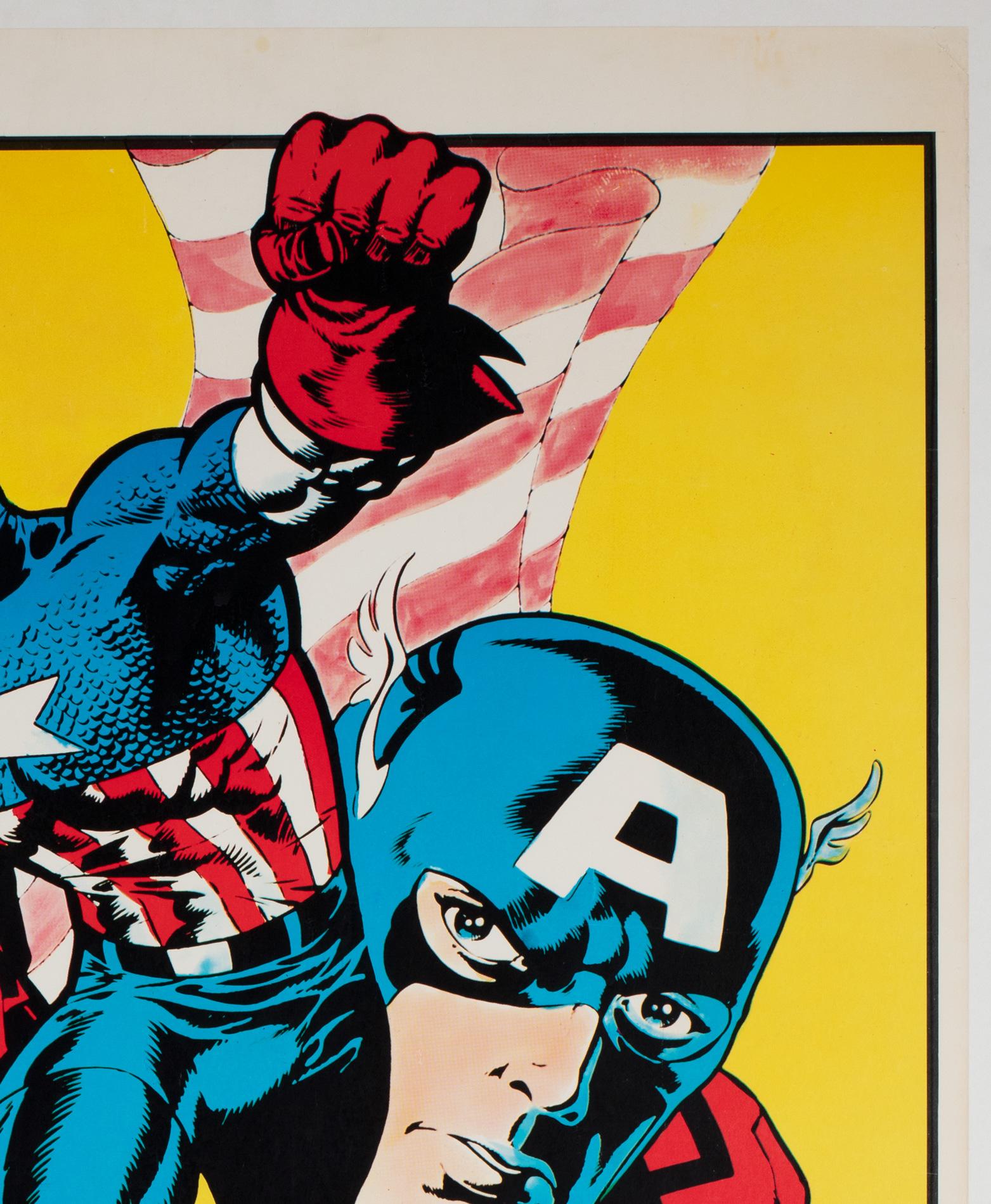 20th Century Captain America Vintage 1970s US Poster, Steranko For Sale