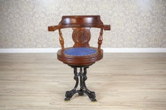 Captain Armchair Early-20th Century Wooden Desk Chair With Soft Seat
