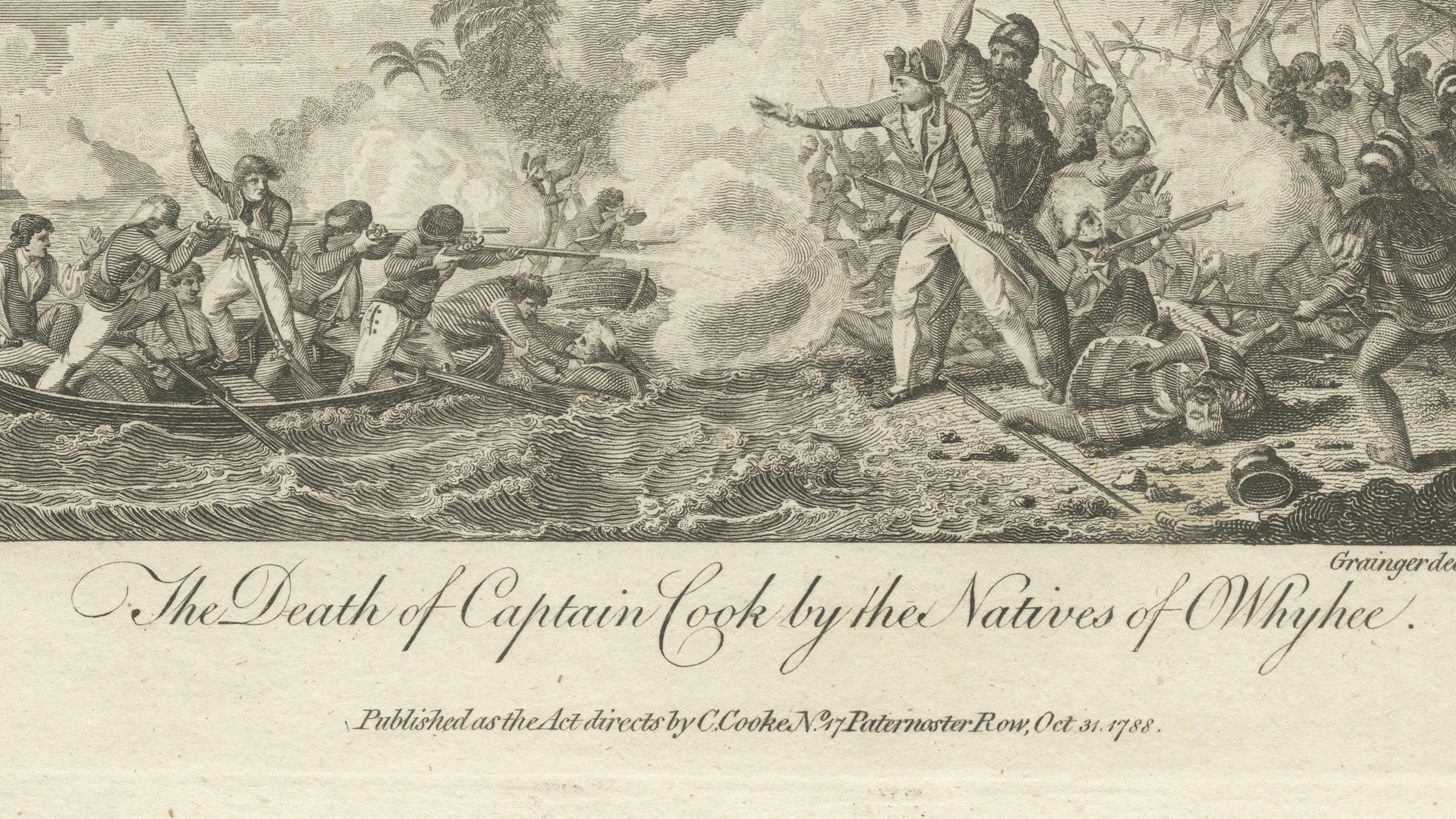 Captain Cook Hawaii Engravings, Death & Royal Encounter, Owhyhee, c.1788