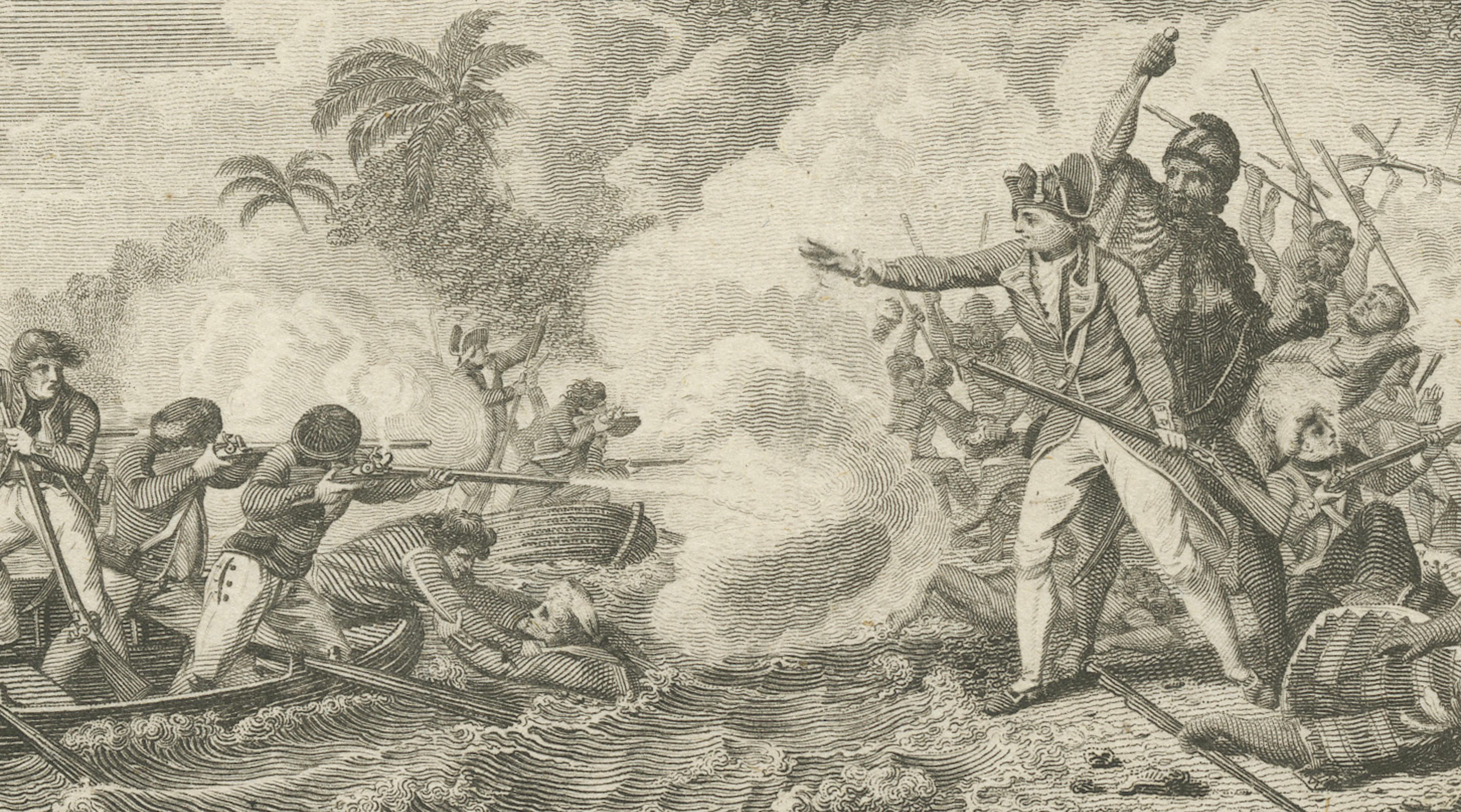 Captain Cook Hawaii Engravings, Death & Royal Encounter, Owhyhee, c.1788