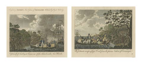 Captain Cook in the New Hebrides – Tanna Landing & Erromango Escape, c.1780