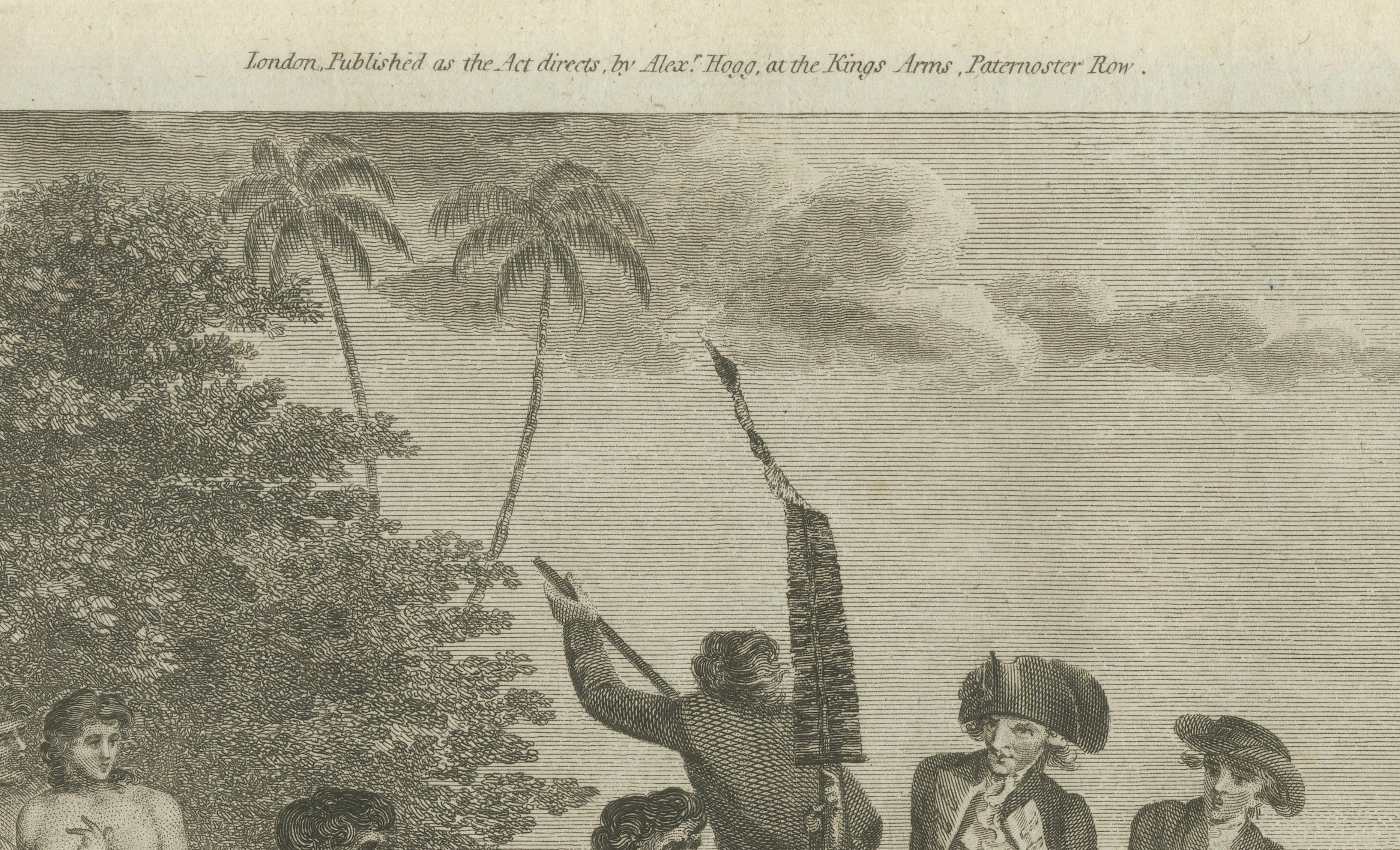 Captain Cook Landing Tonga Engraving, Friendly Isles, Pacific, 1777