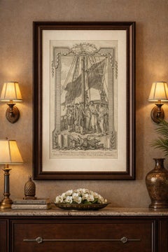 Captain Cook Tahiti Visit Engraving, Otaheite Natives, Pacific, c.1785