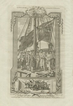 Captain Cook Tahiti Visit Engraving, Otaheite Natives, Pacific, c.1785