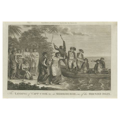 Captain Cook's Landing at Middleburgh, Friendly Isles, circa 1790