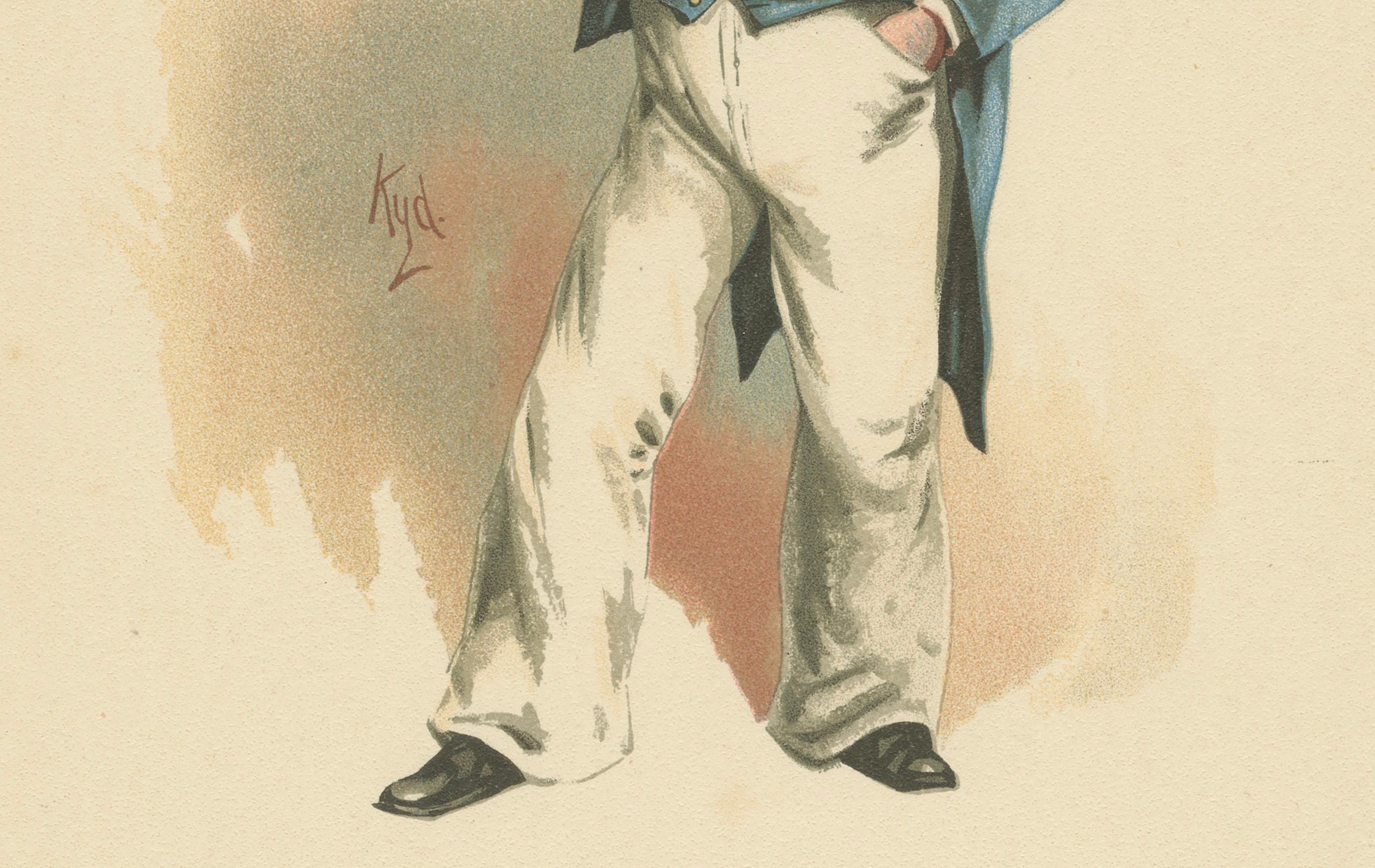Kapitän Cuttle aus Dombey und Sohn - Kyd-Figurendruck nach Dickens, ca. 1889 (Englisch) im Angebot