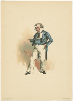Kapitän Cuttle aus Dombey und Sohn - Kyd-Figurendruck nach Dickens, ca. 1889
