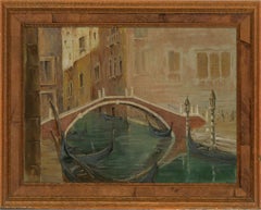 Le capitaine Desmond N.C. Tufnell (1892-1965) - Huile du milieu du 20e siècle, pont vénitien