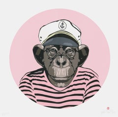 Captain Nobbi (Pink, Street Art, Pop Art, Ape, Primate, Chimpanzee)