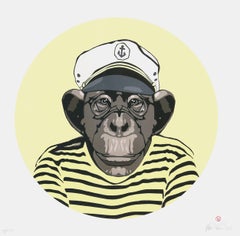 Captain Nobbi (Yellow, Street Art, Pop Art, Ape, Primate, Chimpanzee)