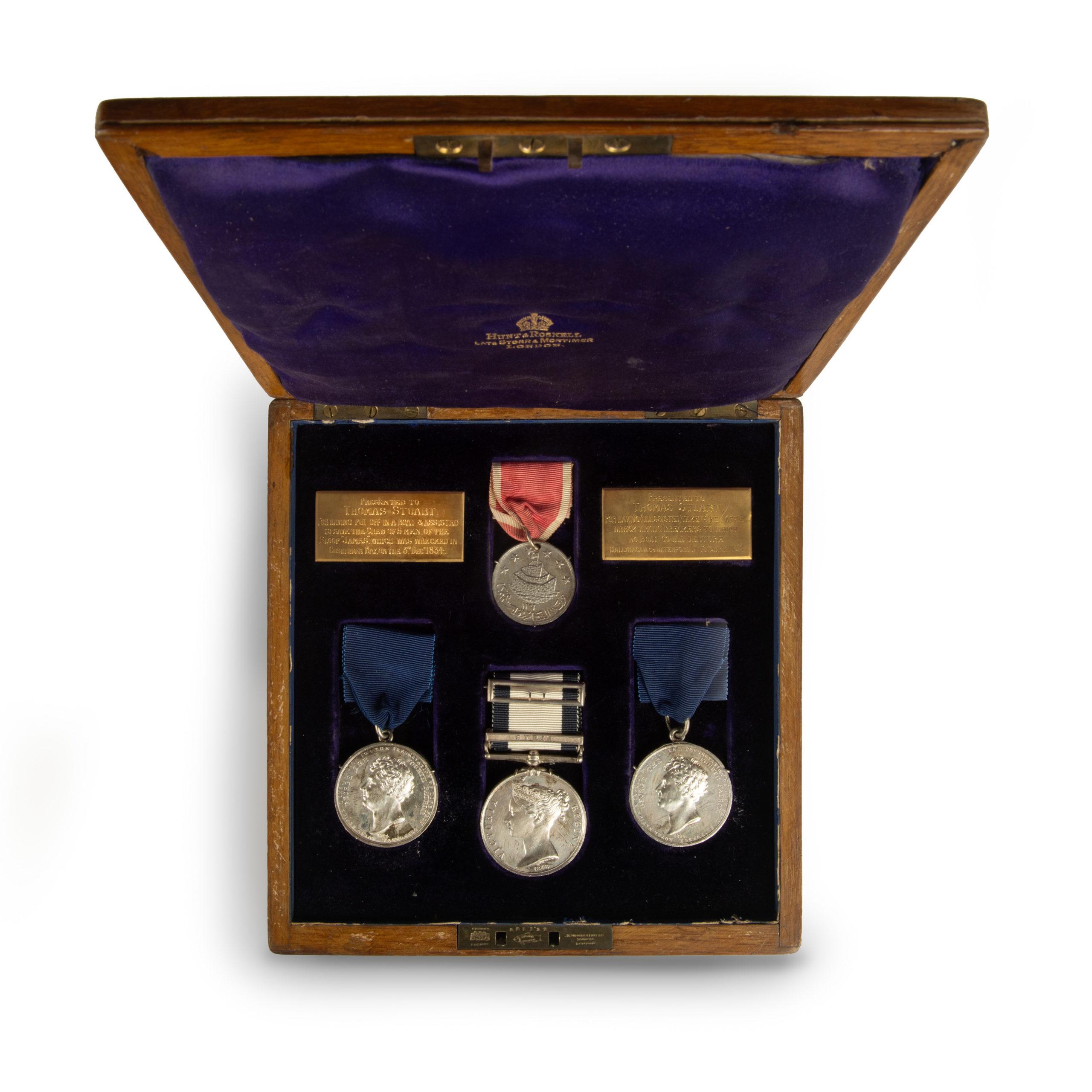 Anglais Médailles du capitaine Thomas Stuart pour actes de bravoure 1793-1840 en vente