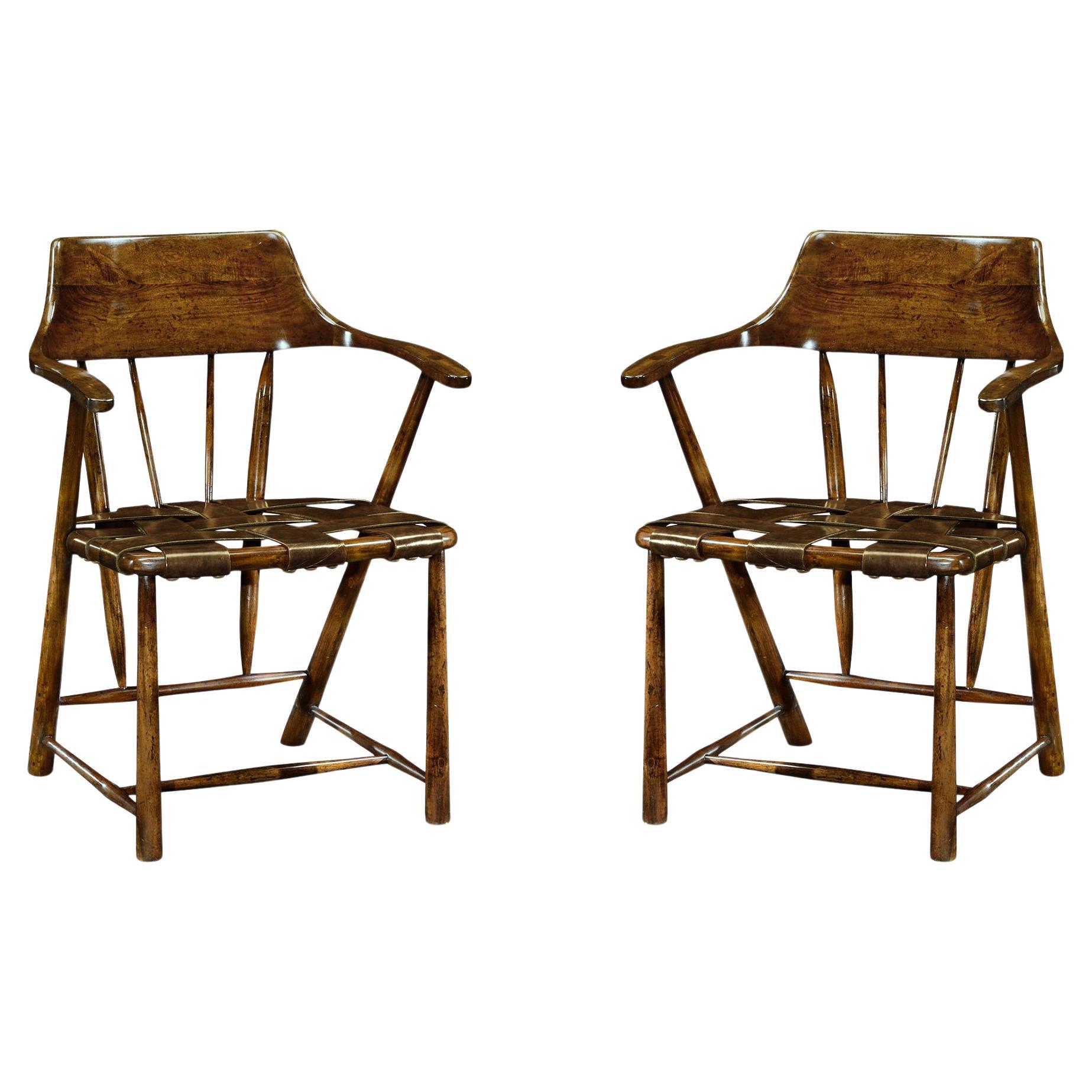 Captain's Armchair - Walnut Finish (Sets of 2)