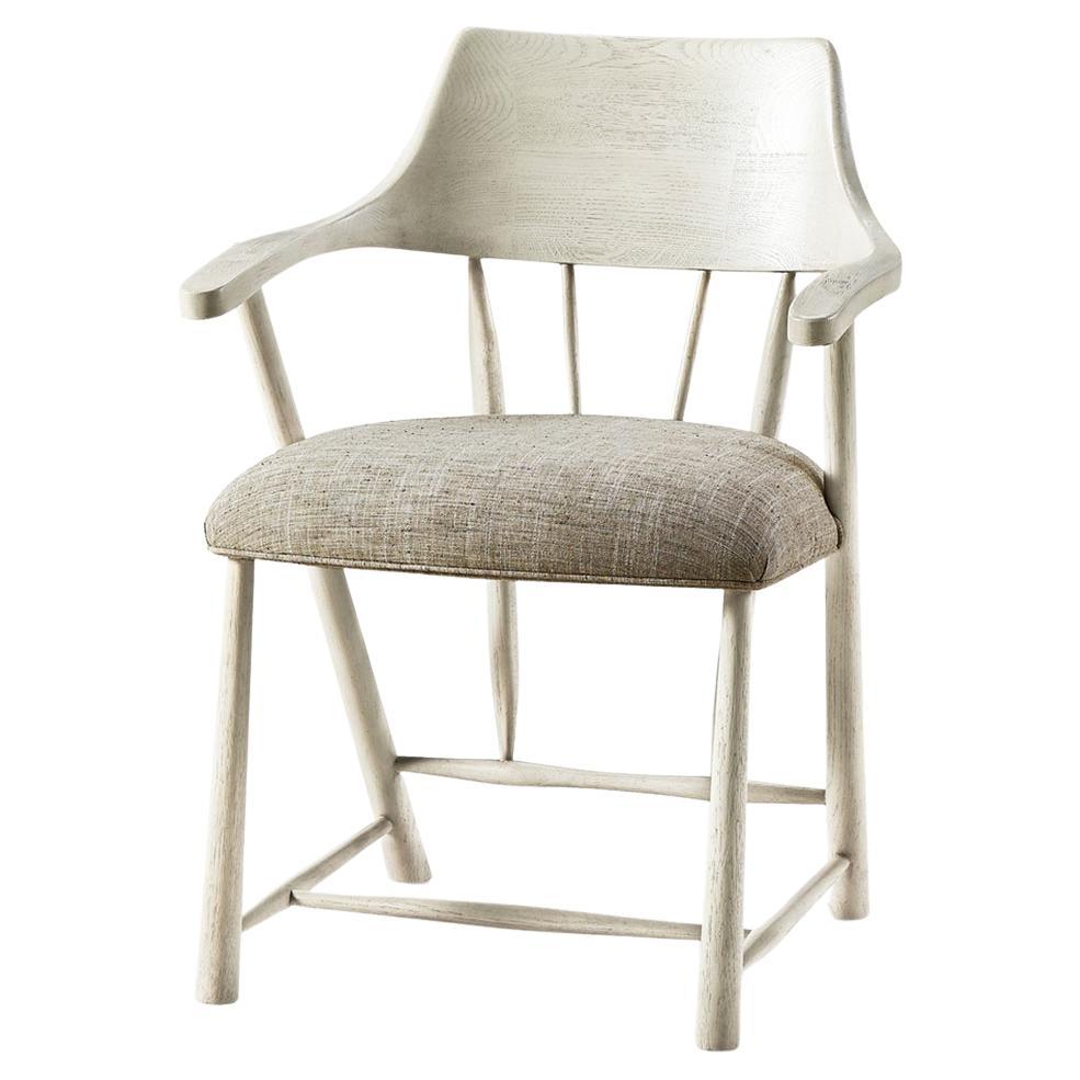 Fauteuil de capitaine, blanc zinc