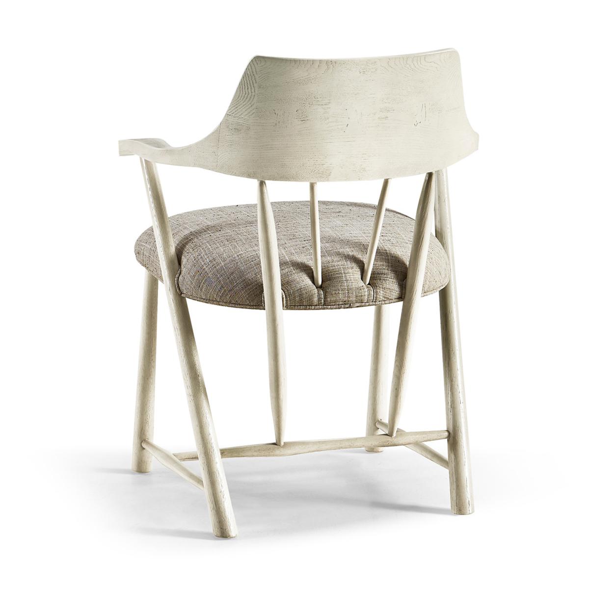 Scandinave moderne Fauteuils de capitaine blanc zinc en vente