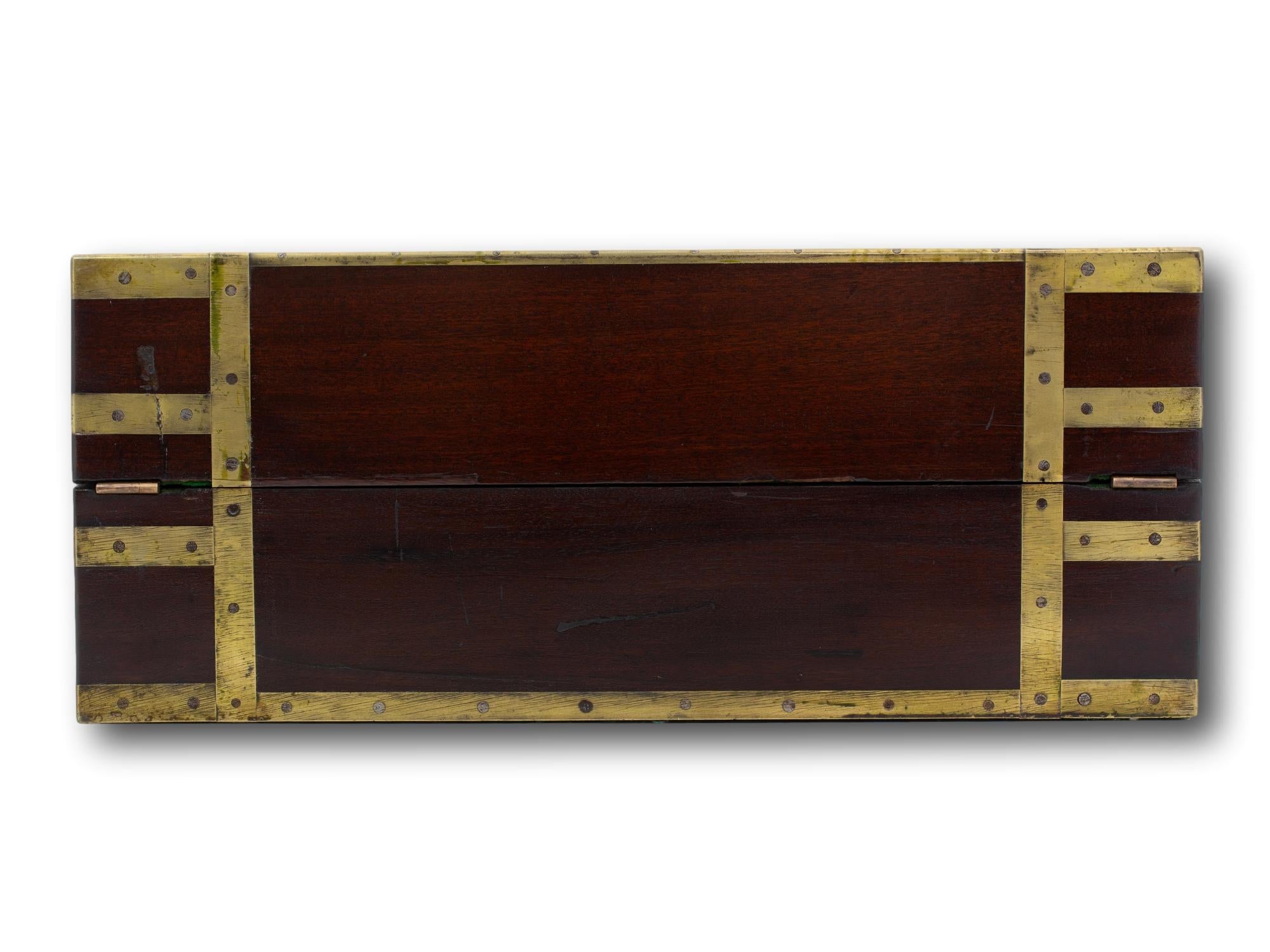 Hand-Carved Captains Campaign Military Writing Box Compendium For Sale