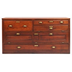 Antique Captain's Chest in Solid Mahogany, England, 1880-1900
