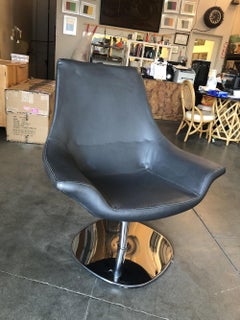 Captains Lounge Chair with Chrome Base, 1980