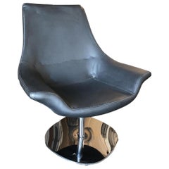 Captains Lounge Chair with Chrome Base, 1980