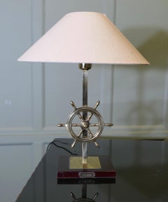 Captain’s Table Top Brass Lamp on a Nautical Theme