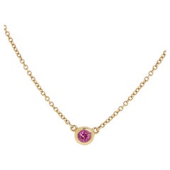 Captivating 0.11ct Ruby Tiffany & Co. Peretti Necklace in 18K Yellow Gold
