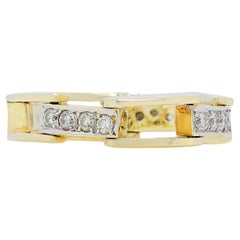 Captivating 0.20ct Diamond Link Ring in 14K Yellow Gold