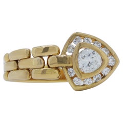 Captivating 0.34ct Diamonds Halo Ring in 20k Yellow Gold