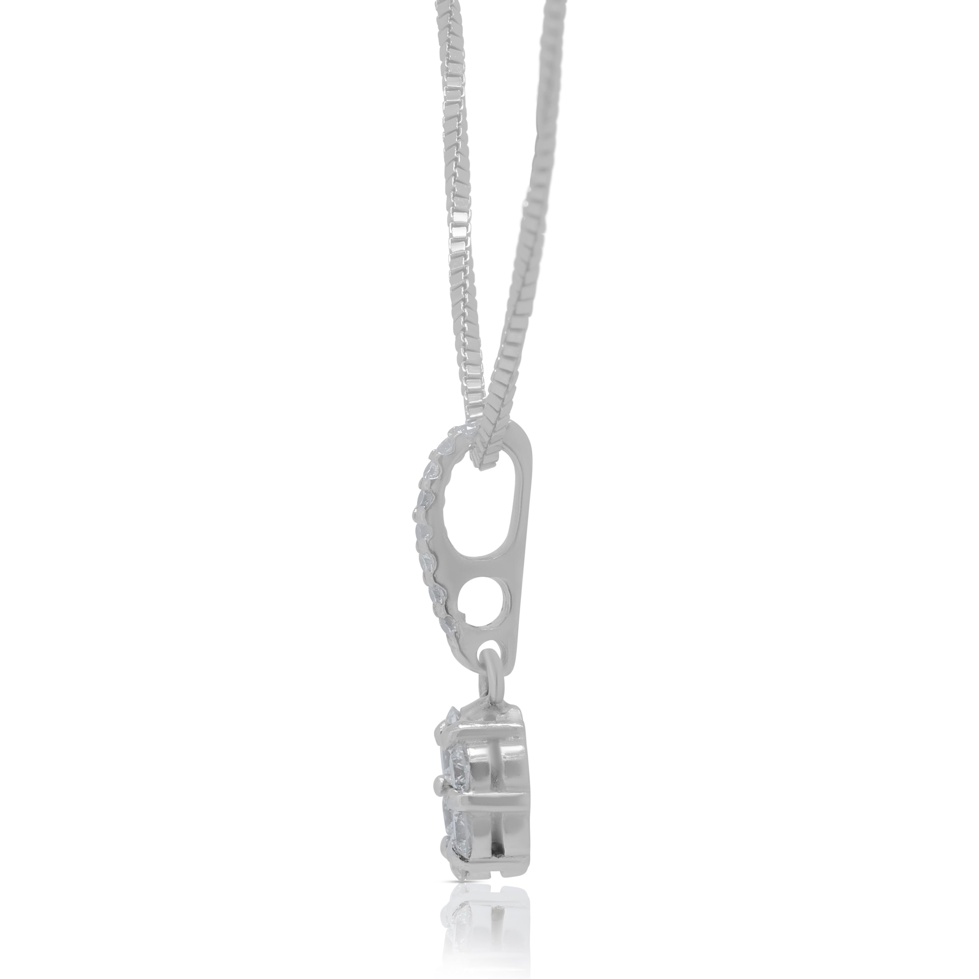 Captivant pendentif en or blanc 18 carats avec diamants de 0,415 carat (chaîne non incluse) en vente 1