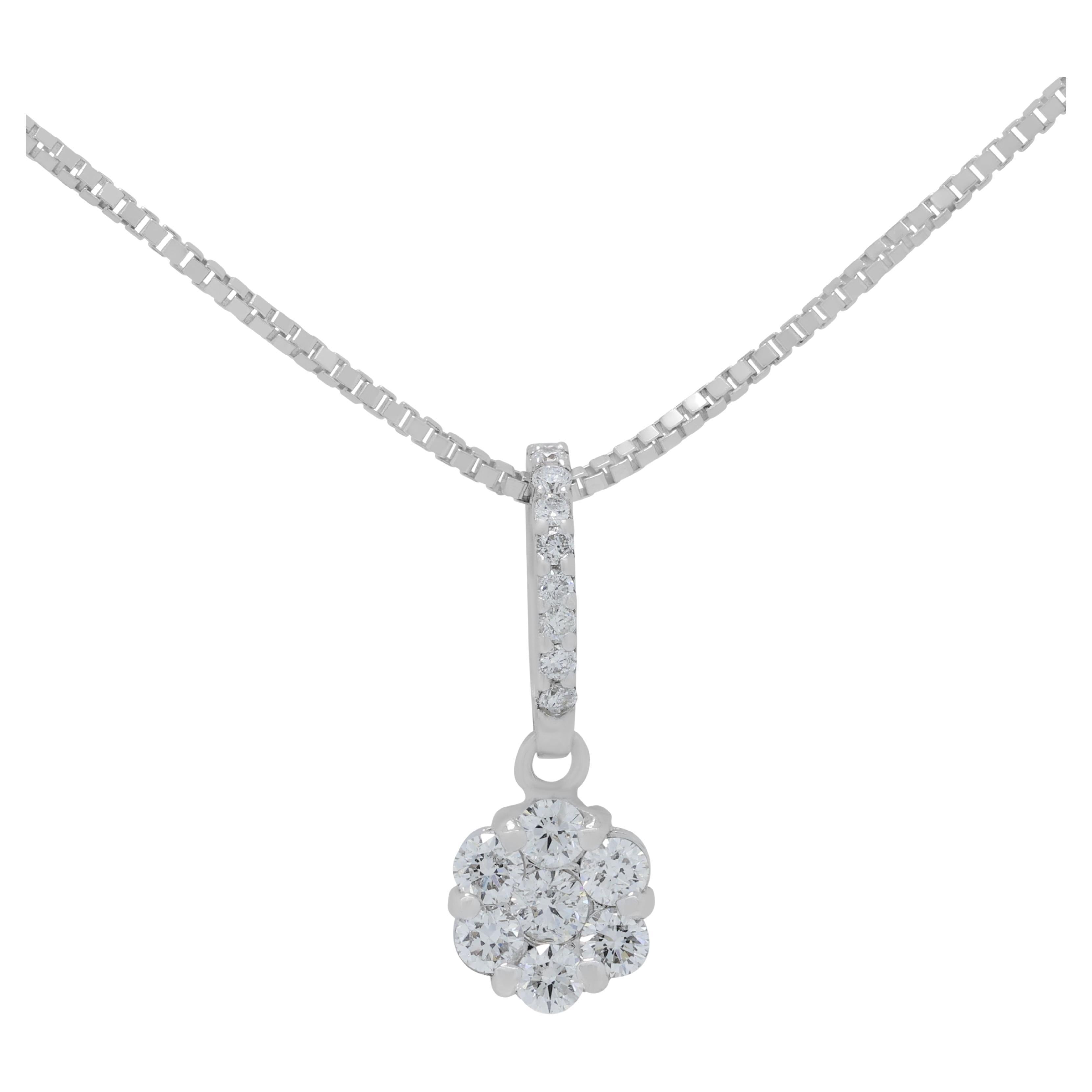 Captivating 0.415ct Diamonds Pendant in 18K White Gold (Chain not Included)