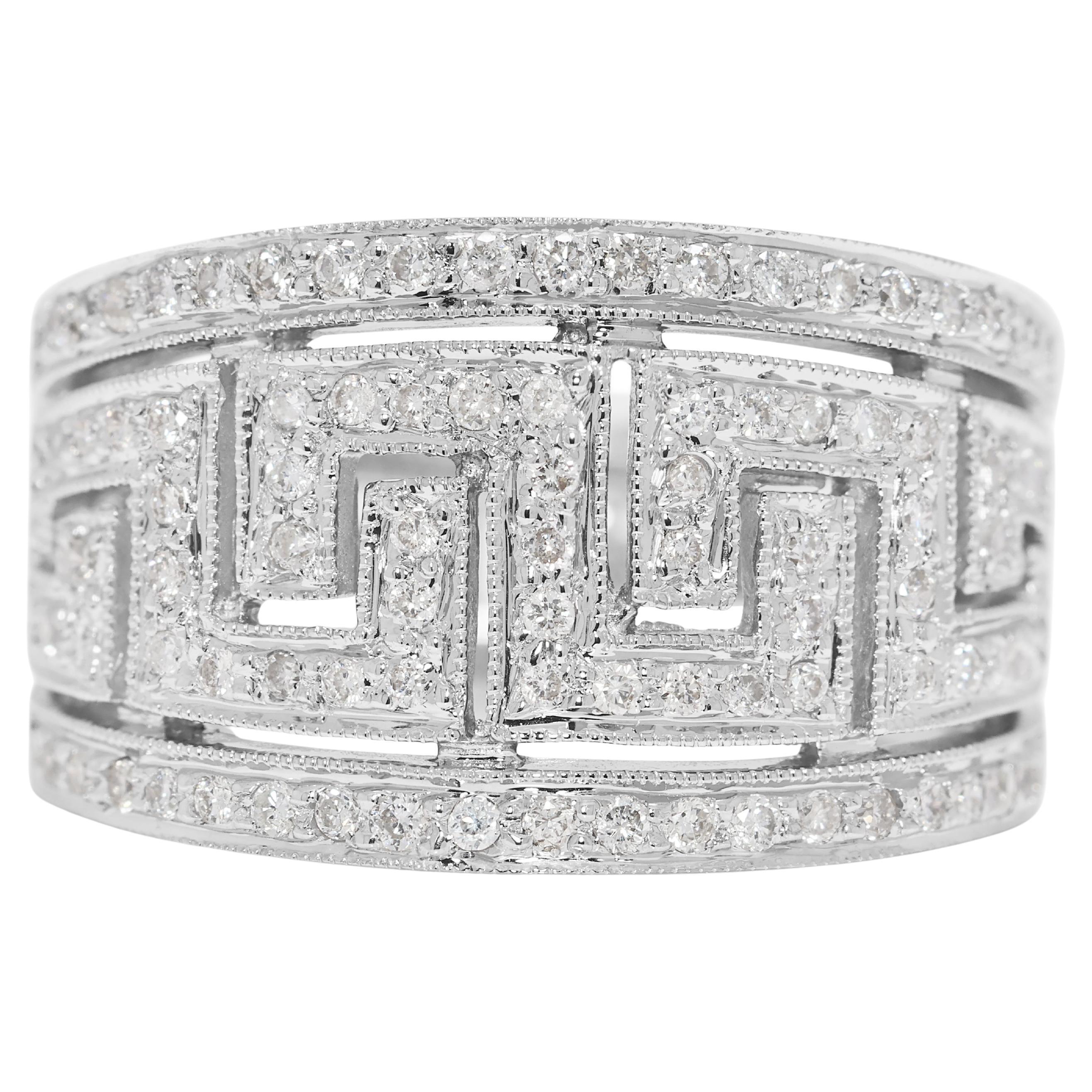 Bague en or blanc 18 carats avec diamants naturels de 0,43 ct.