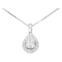 Captivating 0.45ct Pear-shaped Diamond Necklace in 18K White Gold