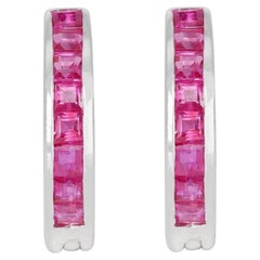 Captivating 0.50ct Pink Sapphire Earrings in 18K White Gold