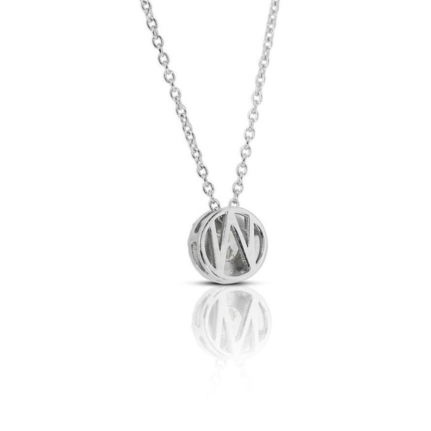 Women's Captivating 0.52 Carat D Color VVS1 Diamond Necklace in 18K White Gold 