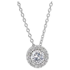 Captivating 0.52 Carat D Color VVS1 Diamond Necklace in 18K White Gold 